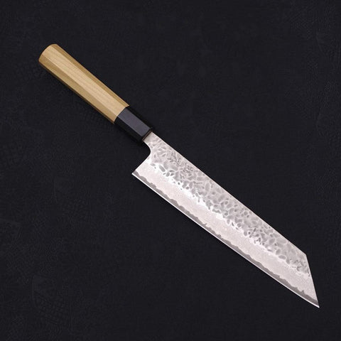 Kiritsuke AUS-10 Tsuchime Damascus Buffalo Magnolia Handle 210mm-[Musashi]-[Japanese-Kitchen-Knives]