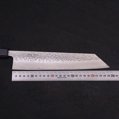 Kiritsuke AUS-10 Tsuchime Damascus Dark-Blue Urushi Handle 240mm (9.4”)-[Musashi]-[Japanese-Kitchen-Knives]
