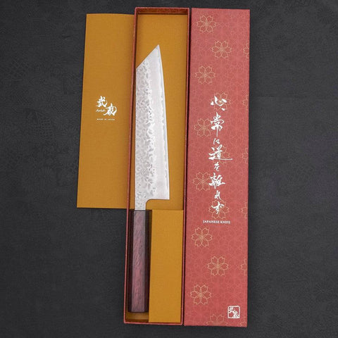 Kiritsuke AUS-10 Tsuchime Damasco Mango Urushi Morado 210mm