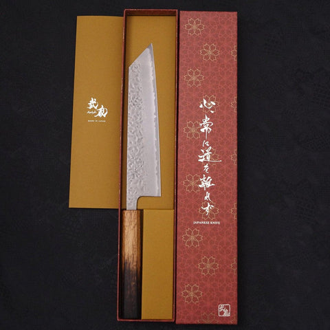 Kiritsuke AUS-10 Tsuchime Damascus Yaki Urushi Handle 210mm-[Musashi]-[Japanese-Kitchen-Knives]