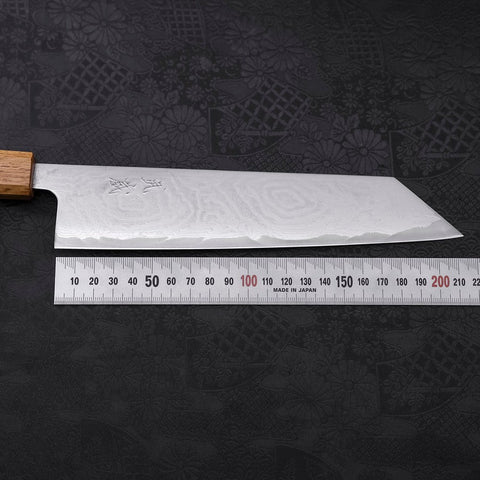 Kiritsuke AUS-10 Damasco Níquel Ondulado Mango Yaki Urushi 210mm