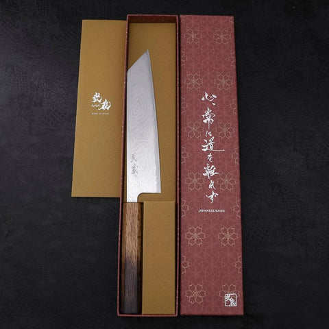 Kiritsuke AUS-10 Damasco Níquel Ondulado Mango Yaki Urushi 210mm