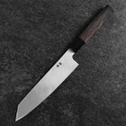 Kiritsuke Blue Steel #1 Suminagashi Buffalo Ebony Handle 200mm-[Musashi]-[Japanese-Kitchen-Knives]