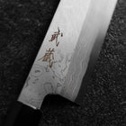 Kiritsuke Blue Steel #1 Suminagashi Buffalo Ebony Handle 200mm-[Musashi]-[Japanese-Kitchen-Knives]