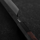 Kiritsuke Blue Steel #1 Suminagashi Buffalo Ebony Handle 200mm-[Musashi]-[Japanese-Kitchen-Knives]