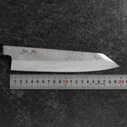 Kiritsuke Blue Steel #1 Suminagashi Buffalo Ebony Handle 200mm-[Musashi]-[Japanese-Kitchen-Knives]