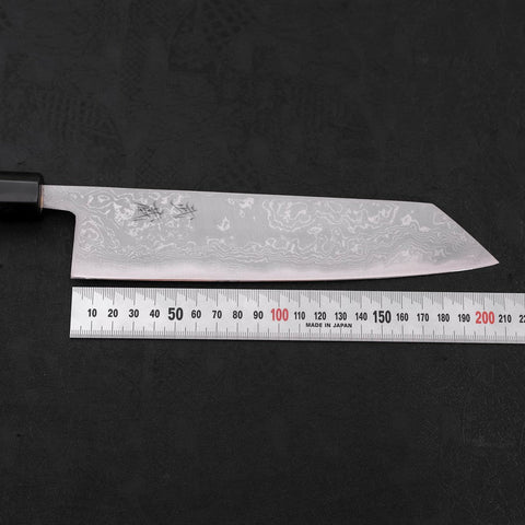 Kiritsuke Blue Steel #2 Damascus Buffalo Ebony Handle 210mm (8.3”)-[Musashi]-[Japanese-Kitchen-Knives]