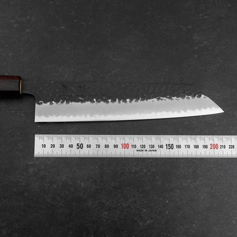 Kiritsuke Blue Super Kurouchi Tsuchime Zelkova Handle 210mm-[Musashi]-[Japanese-Kitchen-Knives]