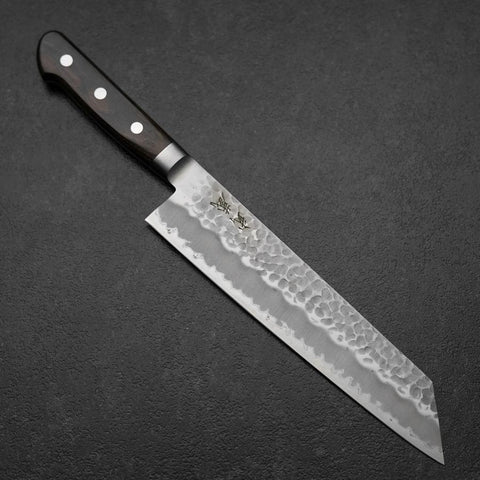 Kiritsuke Blue Super Tsuchime Brown Western Handle 210mm (8.3”)-[Musashi]-[Japanese-Kitchen-Knives]
