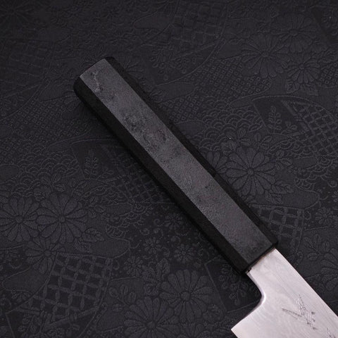 Kiritsuke Blue Steel #1 Suminagashi Black Ishime Handle 200mm-[Musashi]-[Japanese-Kitchen-Knives]
