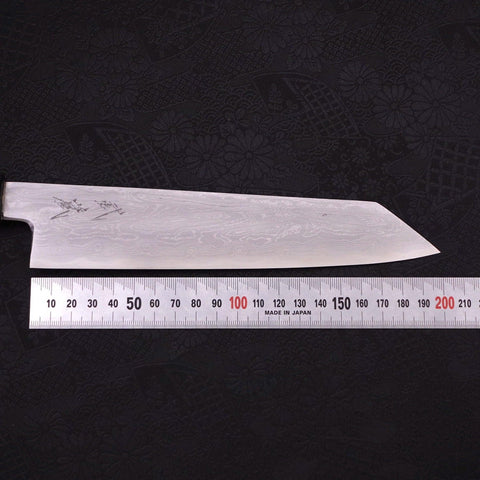 Kiritsuke Blue Steel #1 Suminagashi Black Ishime Handle 200mm-[Musashi]-[Japanese-Kitchen-Knives]