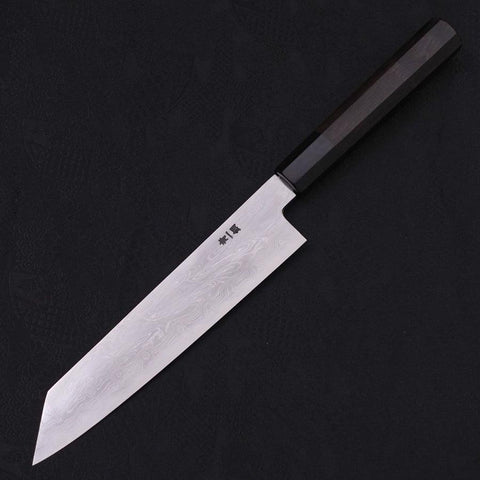 Kiritsuke Blue Steel #1 Suminagashi Mango de Ébano con Cuerno de Búfalo 200mm