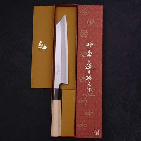 Kiritsuke Blue Steel #2 Kasumi Mango de Magnolia con Cuerno de Búfalo 240mm