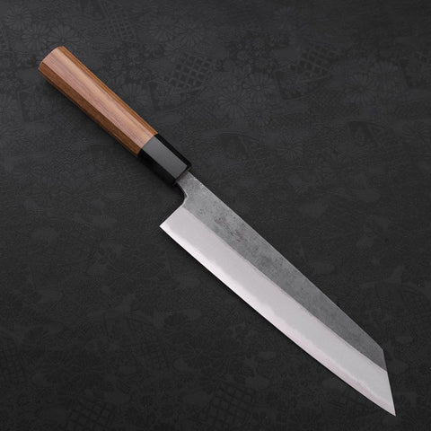 Kiritsuke Blue Steel #2 Kurouchi Buffalo Teak Handle 210M-[Musashi]-[Japanese-Kitchen-Knives]