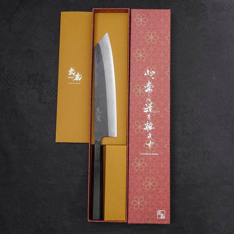 Kiritsuke Blue Steel #2 Kurouchi Damasco Mango de Ébano con Cuerno de Búfalo 210mm