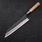 Kiritsuke Blue Steel #2 Kurouchi Damascus Buffalo Teak Handle 210mm-[Musashi]-[Japanese-Kitchen-Knives]