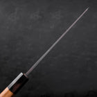 Kiritsuke Blue Steel #2 Kurouchi Damascus Buffalo Teak Handle 210mm-[Musashi]-[Japanese-Kitchen-Knives]