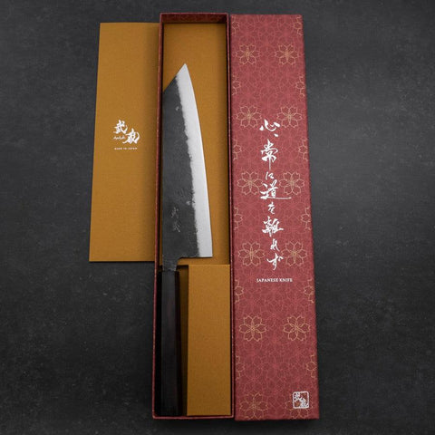 Kiritsuke Blue Steel #2 Kurouchi Ebony Handle 210mm-[Musashi]-[Japanese-Kitchen-Knives]