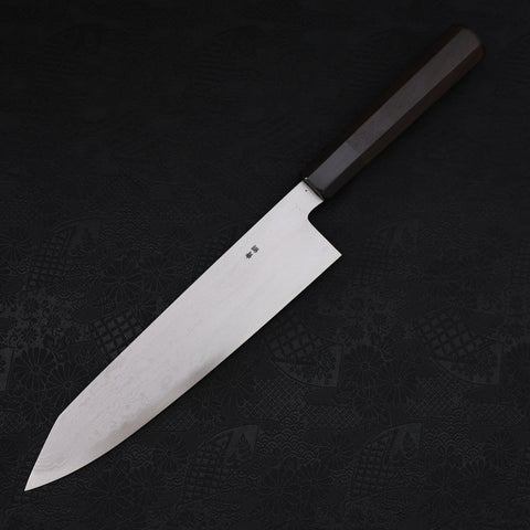 Kiritsuke Blue Steel #2 Suminagashi Mango de Ébano con Cuerno de Búfalo 240 mm