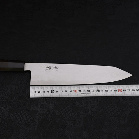 Kiritsuke Blue Steel #2 Suminagashi Mango de Ébano con Cuerno de Búfalo 240 mm