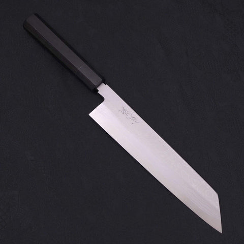 Kiritsuke Blue Steel #2 Suminagashi Buffalo Ebony Handle 240mm-[Musashi]-[Japanese-Kitchen-Knives]