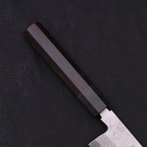 Kiritsuke Blue Steel #2 Suminagashi Mango de Ébano con Cuerno de Búfalo 270mm