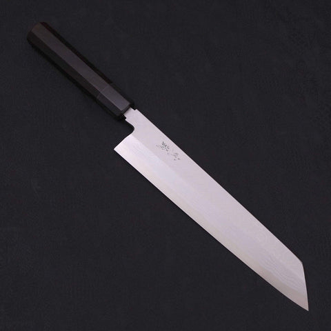 Kiritsuke Blue Steel #2 Suminagashi Buffalo Ebony Handle 270mm-[Musashi]-[Japanese-Kitchen-Knives]