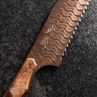 Kiritsuke Bread knife VG-10 Mirror Damascus Maple Handle 210mm - Brown (8.3”)-[Musashi]-[Japanese-Kitchen-Knives]