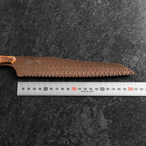 Kiritsuke Bread knife VG-10 Mirror Damascus Maple Handle 210mm - Brown (8.3”)-[Musashi]-[Japanese-Kitchen-Knives]