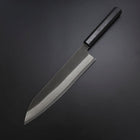 Kiritsuke Cobalt Stainless HRC62 Kurouchi Damascus Buffalo Ebony Handle 240mm (9.4”)-[Musashi]-[Japanese-Kitchen-Knives]