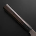 Kiritsuke Cobalt Stainless HRC62 Kurouchi Damascus Buffalo Ebony Handle 240mm (9.4”)-[Musashi]-[Japanese-Kitchen-Knives]