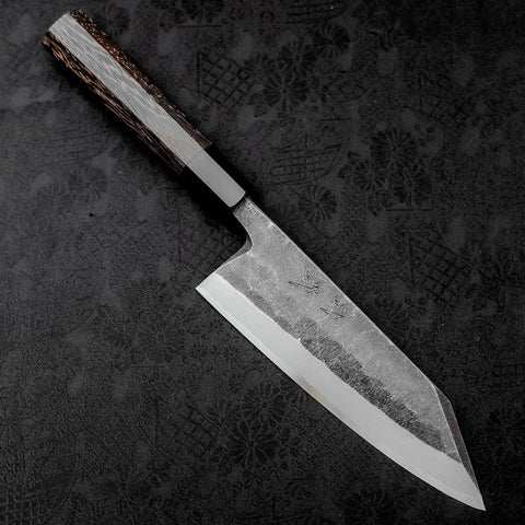Kiritsuke Deba Blue Steel #2 Kurouchi Buffalo Wenge Handle 180mm (7”)-[Musashi]-[Japanese-Kitchen-Knives]