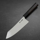 Kiritsuke Deba Honyaki Silver Steel #3 Mirror Buffalo Ebony Handle 180mm-[Musashi]-[Japanese-Kitchen-Knives]