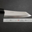 Kiritsuke Deba Honyaki Silver Steel #3 Mirror Buffalo Ebony Handle 180mm-[Musashi]-[Japanese-Kitchen-Knives]