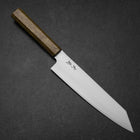 Kiritsuke Gyuto Blue Steel #2 Polished Stainless Clad Olive Handle 210mm-[Musashi]-[Japanese-Kitchen-Knives]