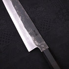 Kiritsuke Gyuto Blue Steel #1 Kurouchi Suminagashi Buffalo Ebony Handle 200mm-[Musashi]-[Japanese-Kitchen-Knives]