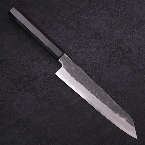 Kiritsuke Gyuto Blue Steel #1 Kurouchi Suminagashi Buffalo Ebony Handle 200mm-[Musashi]-[Japanese-Kitchen-Knives]