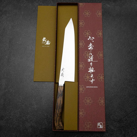 Kiritsuke Gyuto SG-2 Damascus Western Golden Ebony Handle 210mm (8.3”)-[Musashi]-[Japanese-Kitchen-Knives]