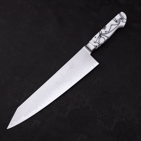 Kiritsuke Gyuto SG-2 Damascus White Handle 240mm (9.4”)-[Musashi]-[Japanese-Kitchen-Knives]