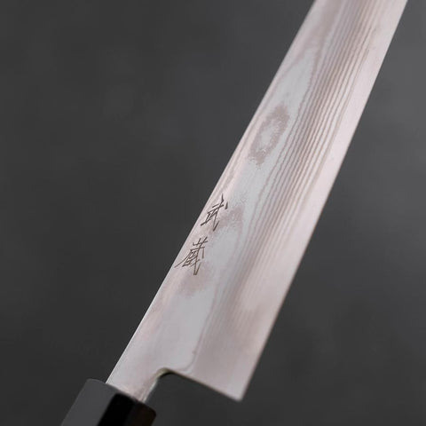 Kiritsuke Gyuto Silver Steel #3 Damascus Buffalo Wenge Handle 210mm-[Musashi]-[Japanese-Kitchen-Knives]