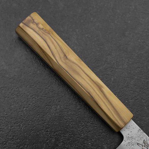 Kiritsuke Gyuto Silver Steel #3 Nashiji Olive Handle 205mm-[Musashi]-[Japanese-Kitchen-Knives]