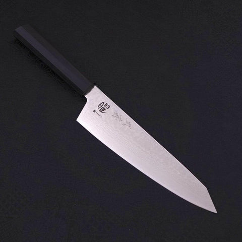 Kiritsuke Gyuto VG-10 Damascus Ebony Handle 180mm-[Musashi]-[Japanese-Kitchen-Knives]