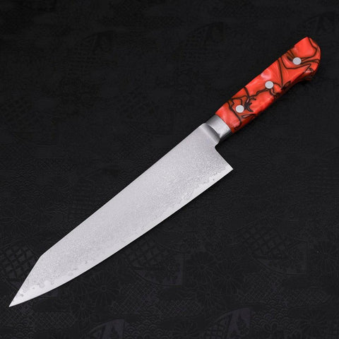 Kiritsuke Gyuto VG-10 Damascus Orange Handle 210mm-[Musashi]-[Japanese-Kitchen-Knives]