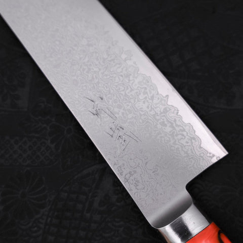 Kiritsuke Gyuto VG-10 Damascus Orange Handle 210mm-[Musashi]-[Japanese-Kitchen-Knives]
