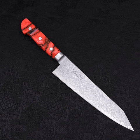 Kiritsuke Gyuto VG-10 Damascus Orange Handle 210mm-[Musashi]-[Japanese-Kitchen-Knives]