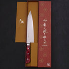Kiritsuke Gyuto VG-10 Damascus Red Handle 210mm-[Musashi]-[Japanese-Kitchen-Knives]