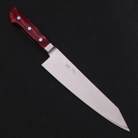 Kiritsuke Gyuto VG-10 Damascus Red Handle 210mm-[Musashi]-[Japanese-Kitchen-Knives]