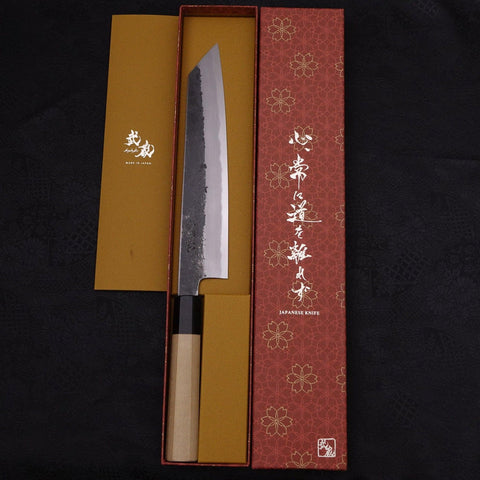 Kiritsuke Gyuto White Steel #2 Kurouchi Buffalo Magnolia Handle 230mm