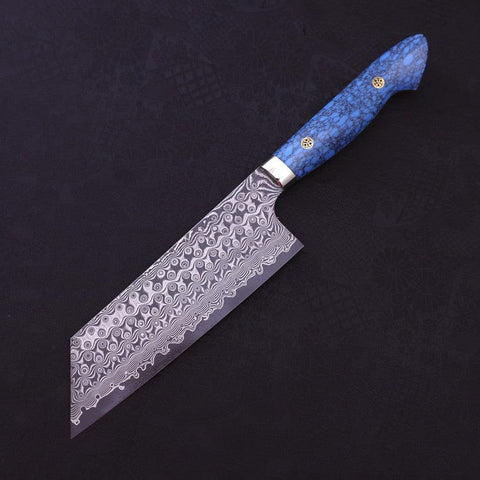 Kiritsuke Nakiri SG-2 Damascus Turquoise Blue Handle 170mm-[Musashi]-[Japanese-Kitchen-Knives]