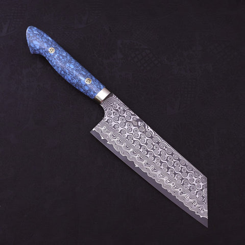 Kiritsuke Nakiri SG-2 Damascus Turquoise Blue Handle 170mm-[Musashi]-[Japanese-Kitchen-Knives]